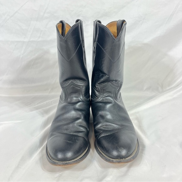 Justin Black Cowboy Boots Sz 11D - Picture 5 of 8